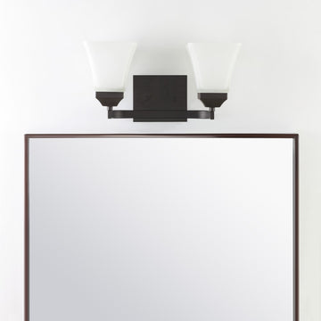 Staunton Iron/Glass Modern Cottage LED Vanity Light - JONATHAN Y